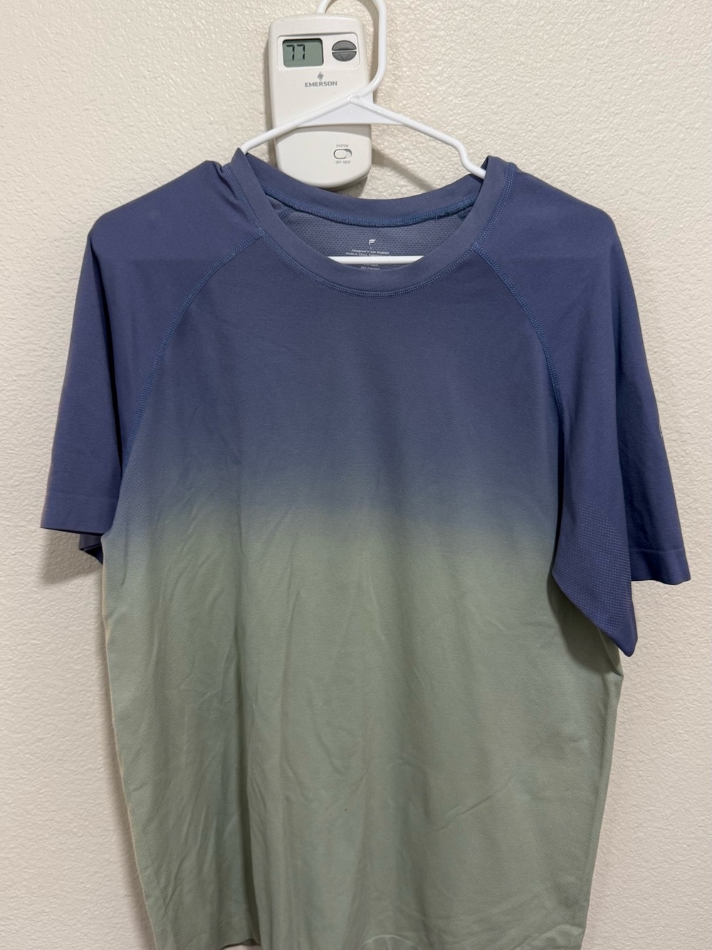Fabletics Men's Gradient Crew Tee - Blue to Green